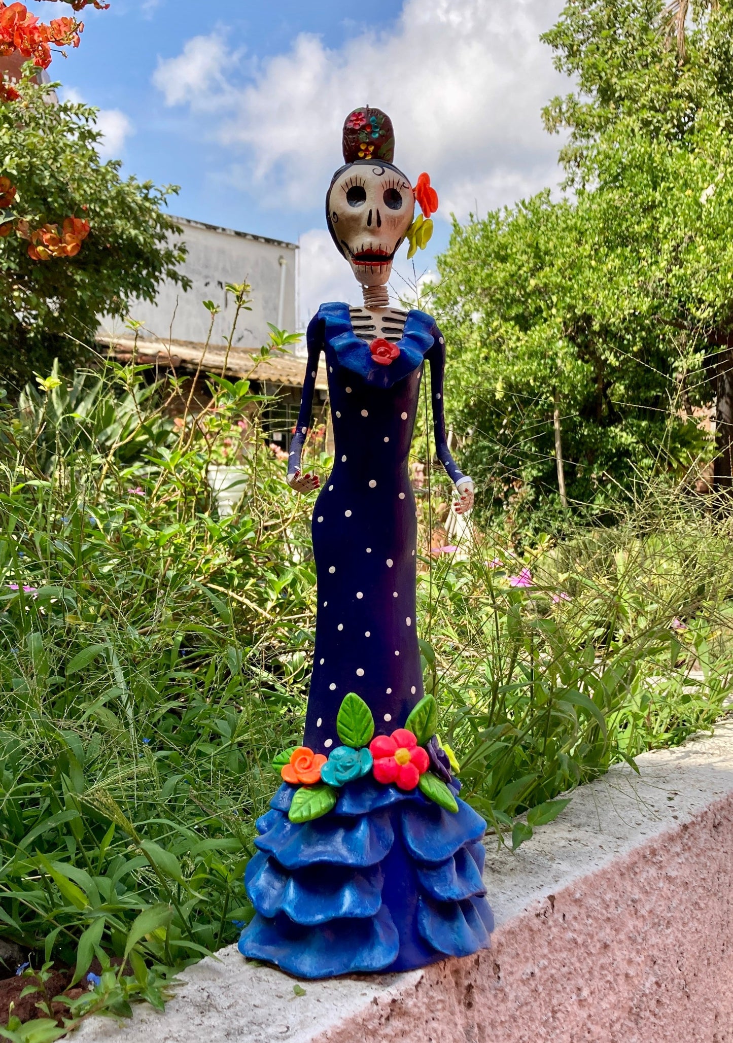 Catrina Policromada Gde SG Azul Marino