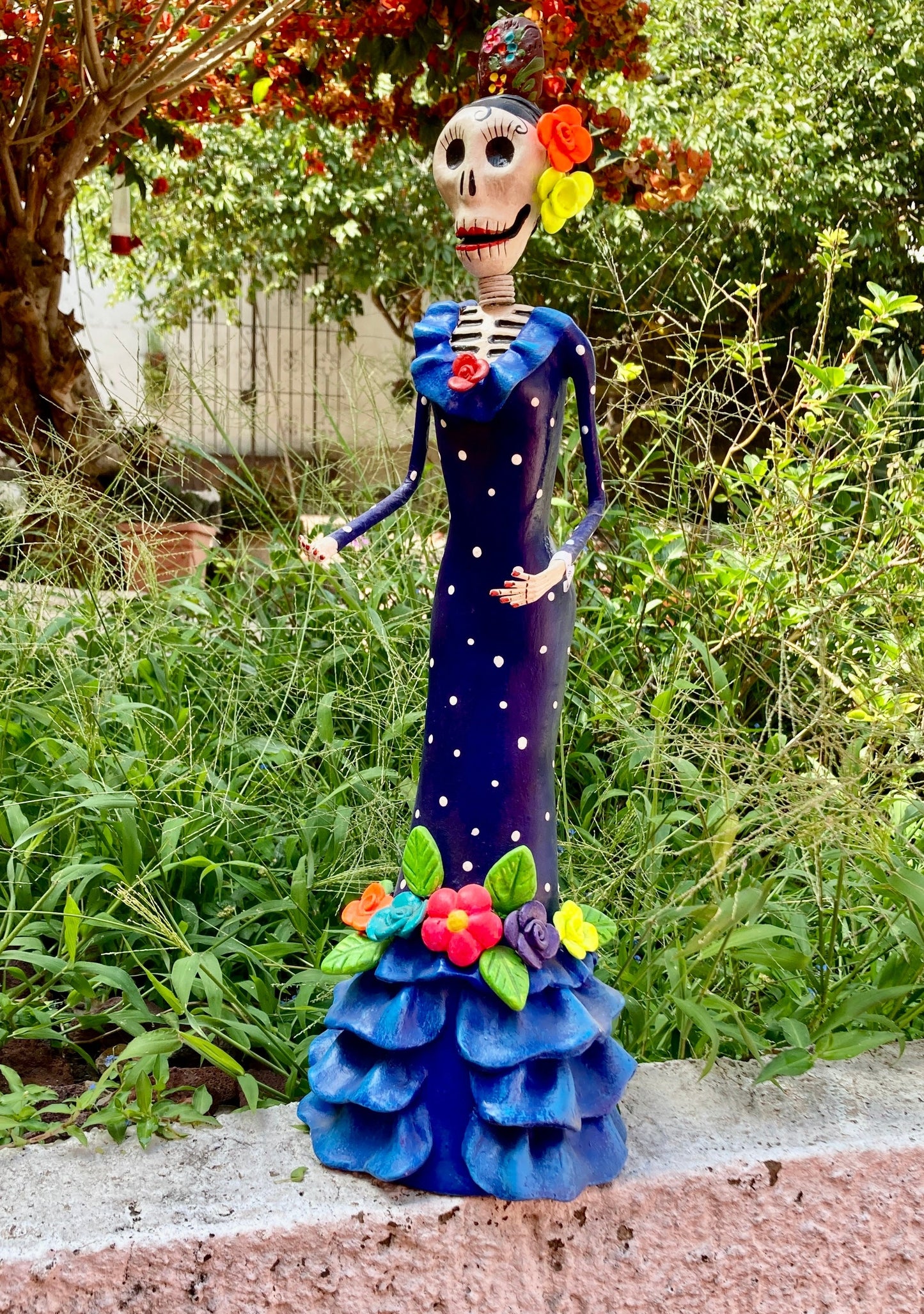 Catrina Policromada Gde SG Azul Marino