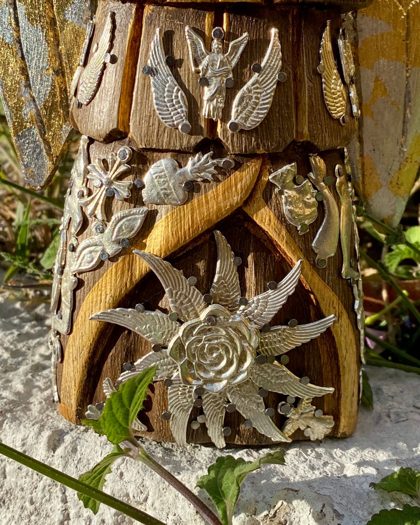 Ángel Madera con Milagrería 25 cm M