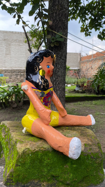 Muñeca de Cartón #4 Azul Aqua