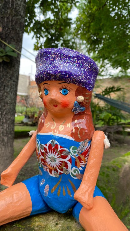 Muñeca de Cartón #4 Azul Rey