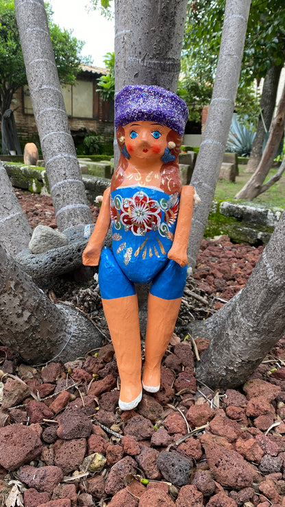 Muñeca de Cartón #4 Azul Rey