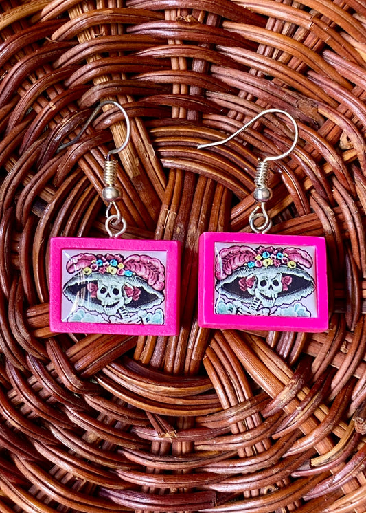 Aretes de Resina Catrina Col