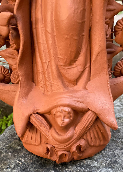 Virgen de Guadalupe de Barro Natural 35 cm