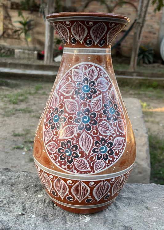 Jarrón Barro Bruñido 3 Ovalos