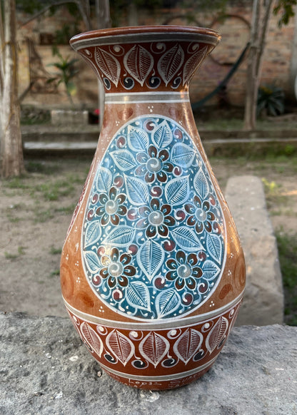 Jarrón Barro Bruñido 3 Ovalos