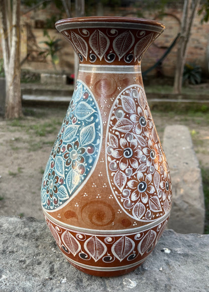 Jarrón Barro Bruñido 3 Ovalos