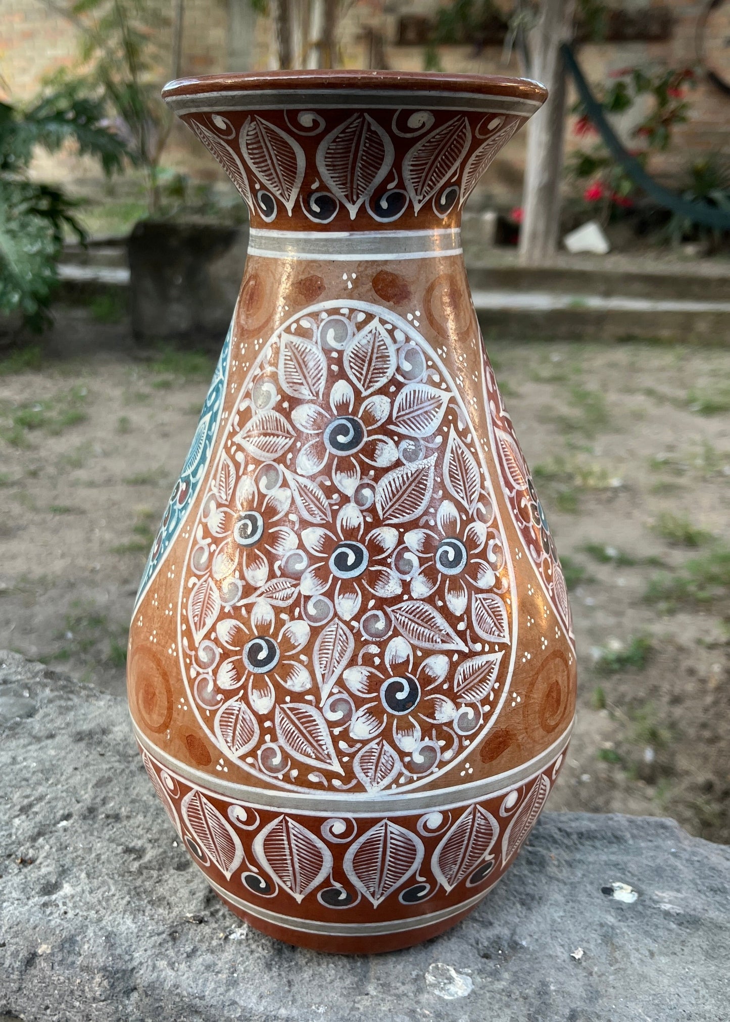 Jarrón Barro Bruñido 3 Ovalos