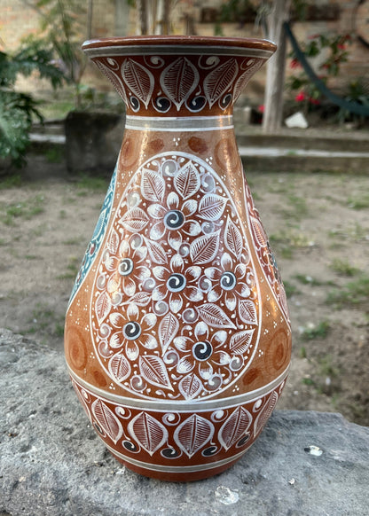 Jarrón Barro Bruñido 3 Ovalos