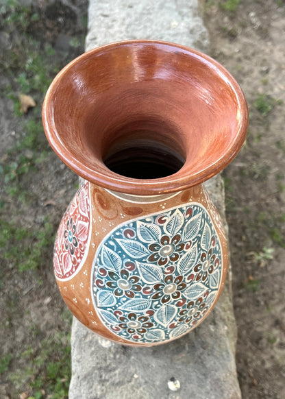 Jarrón Barro Bruñido 3 Ovalos