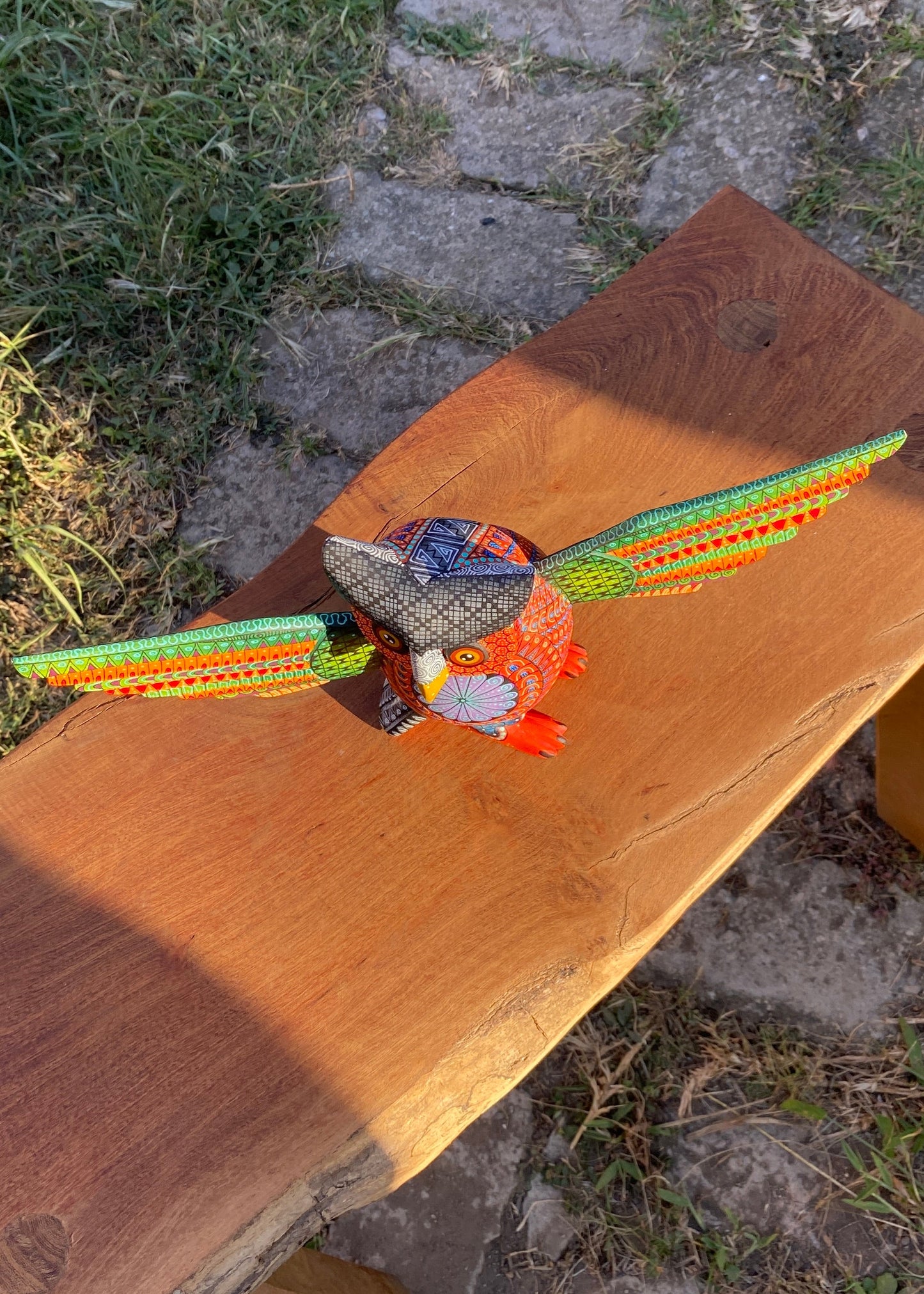 Alebrije Buho Verde / Rojo