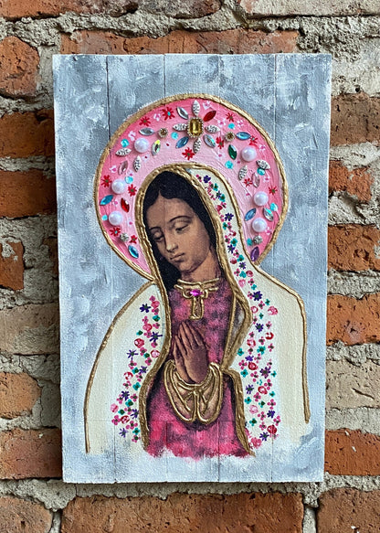 Retablo Virgen  Aureola Rosa