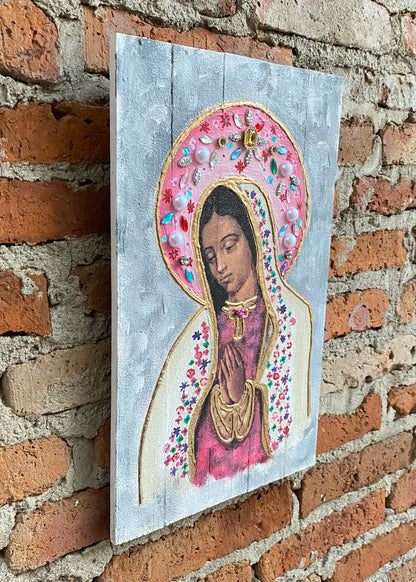 Retablo Virgen  Aureola Rosa