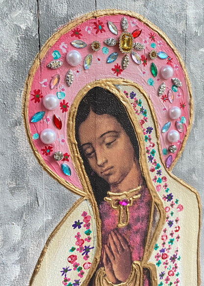 Retablo Virgen  Aureola Rosa